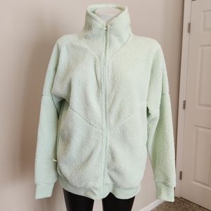 Mint green Sherpa bomber jacket